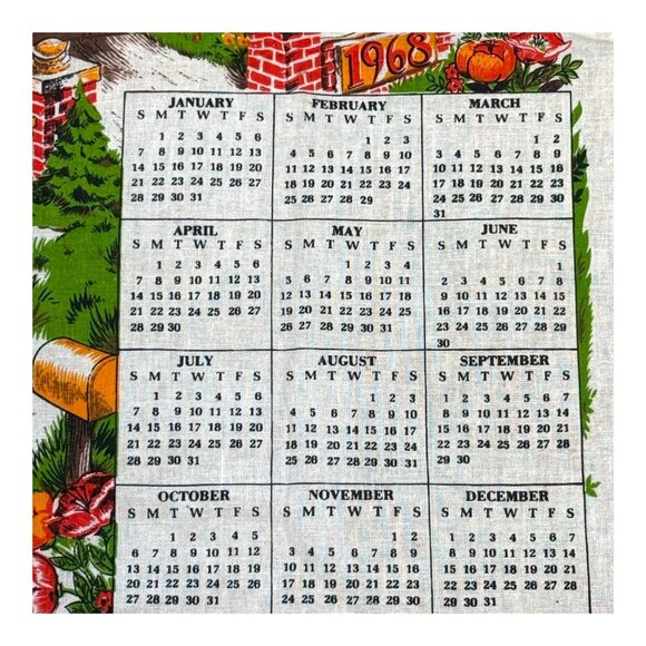 Vtg 1968 Linen Calendar Wall Hanging Bless This House Prayer Housewarming READ - Picture 4 of 9